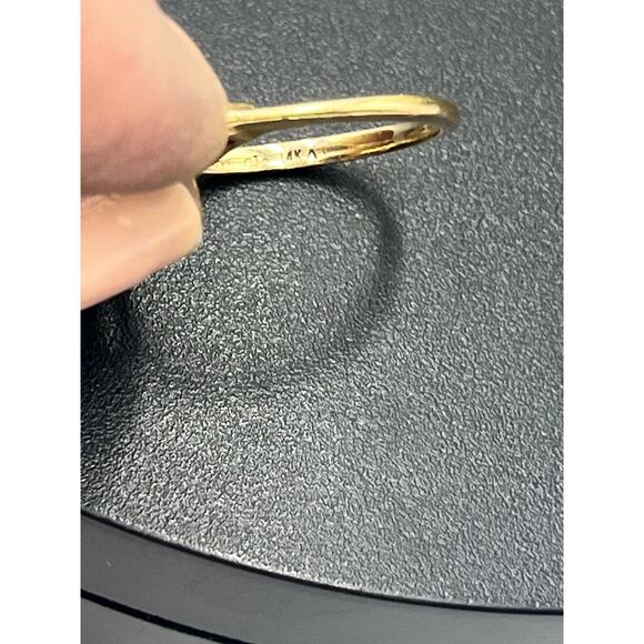 Tru Glo Vintage 14K Gold 3-Stone Ruby Diamond Accents Trilogy Ring Size 7 - Picture 10 of 14